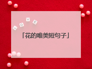 花的唯美短句子