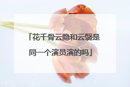 花千骨云隐和云翳是同一个演员演的吗