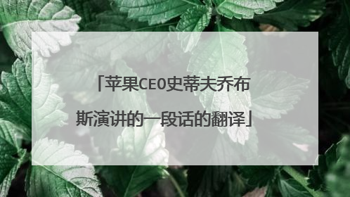 苹果CEO史蒂夫乔布斯演讲的一段话的翻译