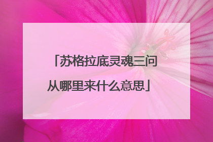 苏格拉底灵魂三问从哪里来什么意思
