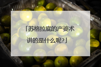 苏格拉底的产婆术讲的是什么呢?