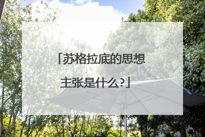 苏格拉底的思想主张是什么?