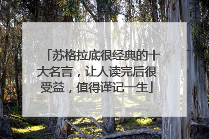 苏格拉底很经典的十大名言,让人读完后很受益,值得谨记一生