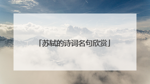 苏轼的诗词名句欣赏