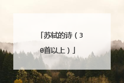 苏轼的诗（30首以上）