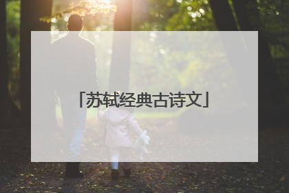 苏轼经典古诗文