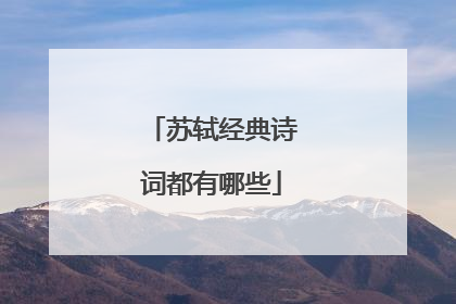 苏轼经典诗词都有哪些