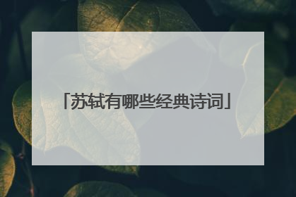 苏轼有哪些经典诗词