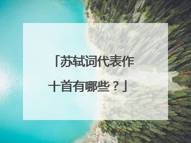 苏轼词代表作十首有哪些?