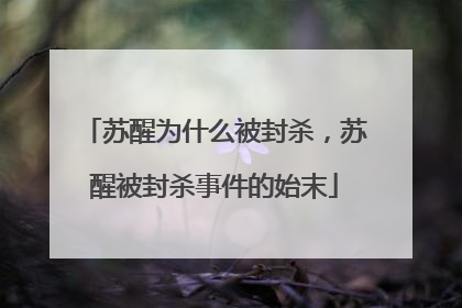 苏醒为什么被封杀，苏醒被封杀事件的始末