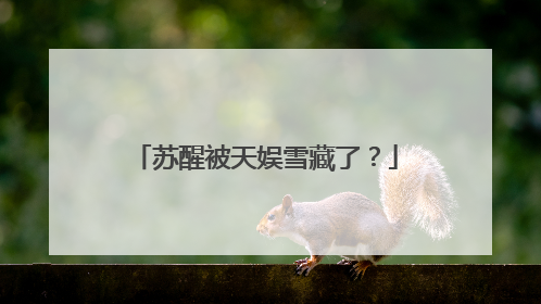 苏醒被天娱雪藏了？