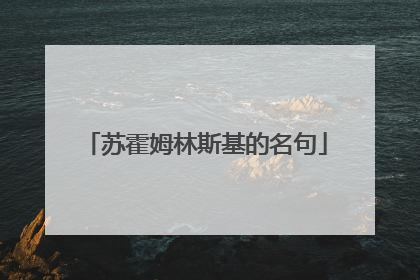 苏霍姆林斯基的名句