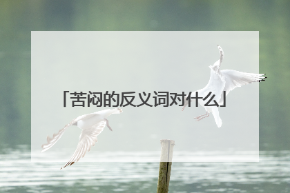 苦闷的反义词对什么