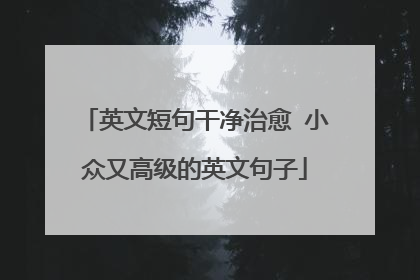 英文短句干净治愈 小众又高级的英文句子