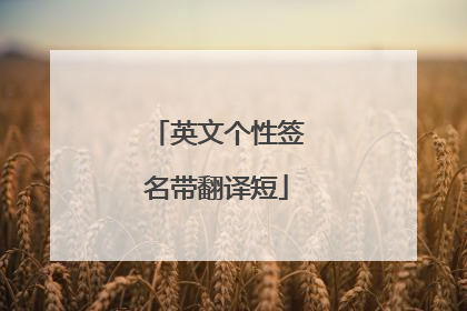 英文个性签名带翻译短