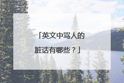 英文中骂人的脏话有哪些?