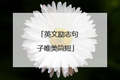英文励志句子唯美简短