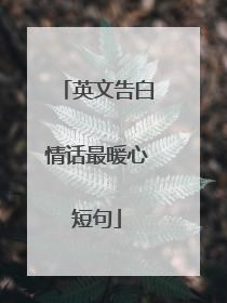 英文告白情话最暖心短句