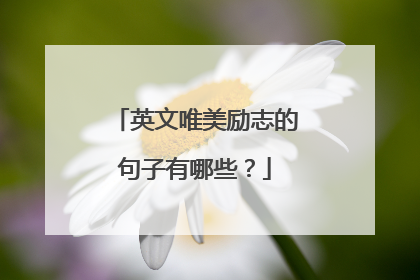 英文唯美励志的句子有哪些？