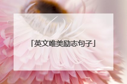 英文唯美励志句子