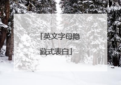 英文字母隐藏式表白