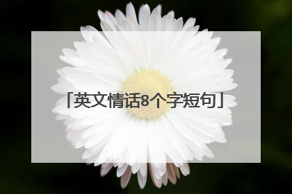 英文情话8个字短句