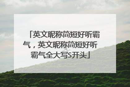 英文昵称简短好听霸气,英文昵称简短好听霸气全大写S开头