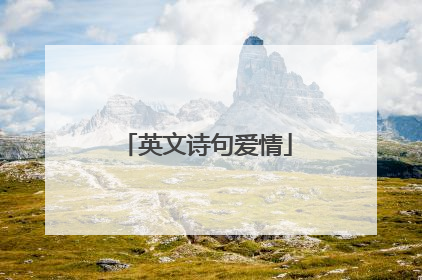 英文诗句爱情