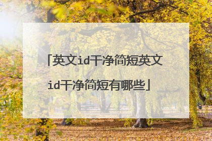 英文id干净简短英文id干净简短有哪些