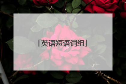 英语短语词组