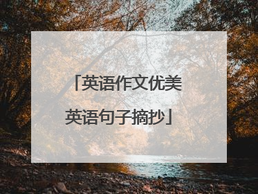 英语作文优美英语句子摘抄