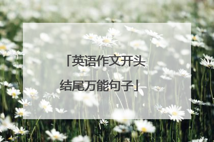 英语作文开头结尾万能句子
