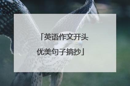 英语作文开头优美句子摘抄