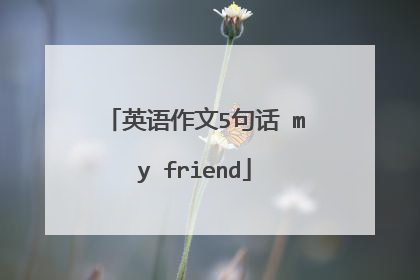 英语作文5句话 my friend