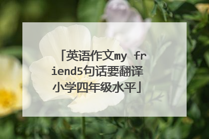 英语作文my friend5句话要翻译小学四年级水平