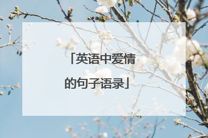英语中爱情的句子语录