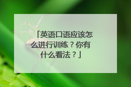 英语口语应该怎么进行训练？你有什么看法？