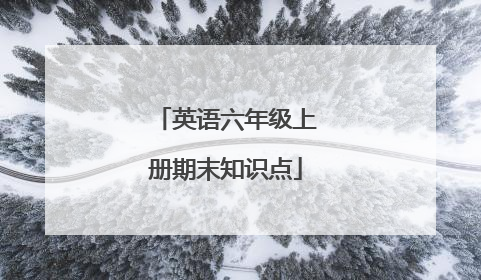 英语六年级上册期末知识点