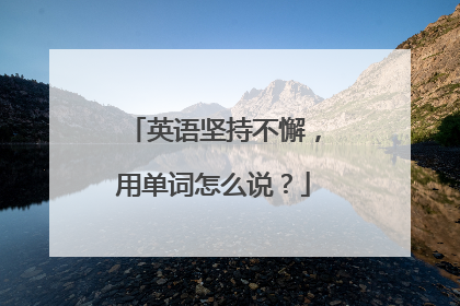英语坚持不懈,用单词怎么说?