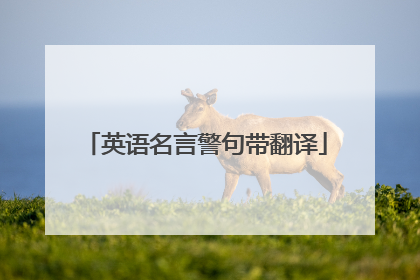 英语名言警句带翻译