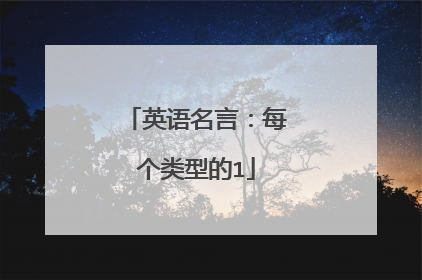 英语名言:每个类型的1