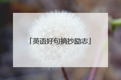 英语好句摘抄励志