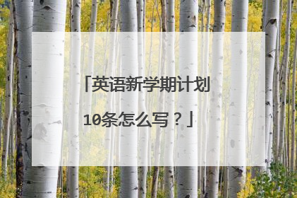 英语新学期计划10条怎么写？