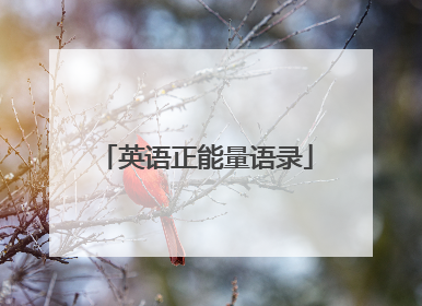 英语正能量语录