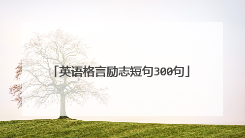 英语格言励志短句300句