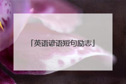 英语谚语短句励志