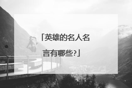 英雄的名人名言有哪些?