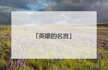 英雄的名言