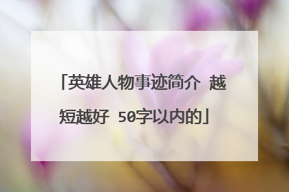 英雄人物事迹简介 越短越好 50字以内的