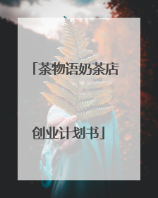 茶物语奶茶店创业计划书